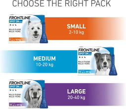 FRONTLINE Spot On Flea & Tick Treatment for Medium Dogs (10-20kg) – 6 Pipettes