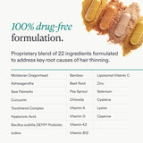 Plant-based hair growth supplements bottle close-up