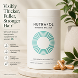 Nutrafol Women’s Balance hair growth supplement bottle with capsules